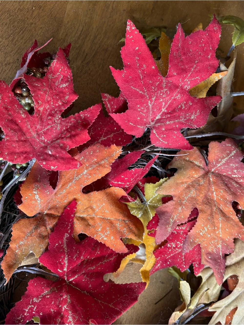 Pier 1 Red, Orange & Yellow Autumn Maple Leaf Wreath